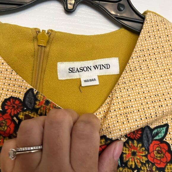 Brown and Green Long Sleeve Casual Dress with Vintage Style - Picture 2 of 7